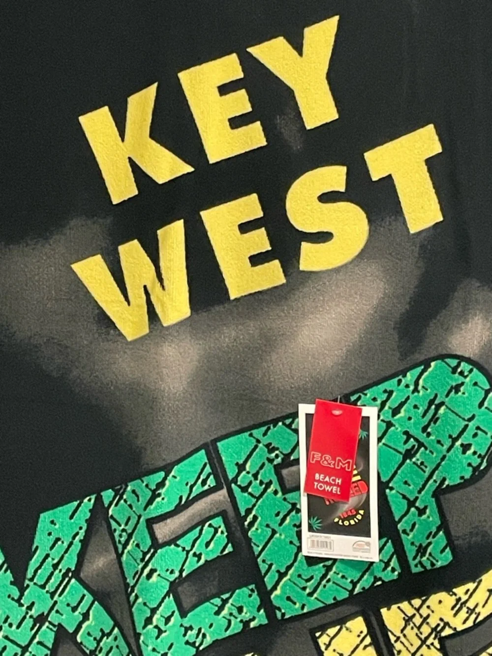 Key West Keep One Rolled Terry Beach Towel. Florida. 75 X 150 CM.